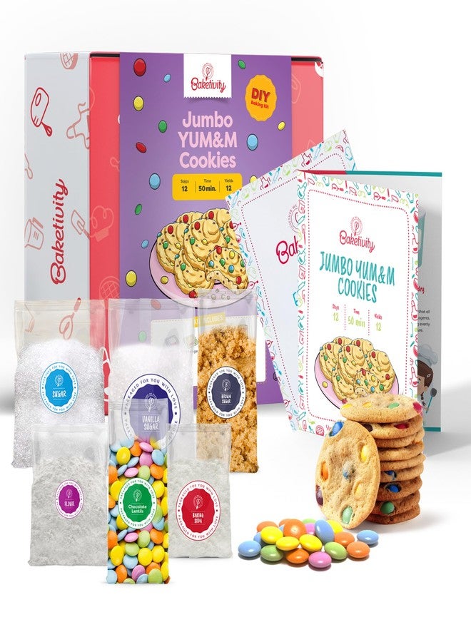 BAKETIVITY Kids Baking DIY Activity Kit - Bake Delicious Yum&m Jumbo Cookies- Real Fun Little Junior Chef Essential Kitchen Lessons, Includes Pre-Measured Ingredients and Easy to Follow Recipe. - Image 1
